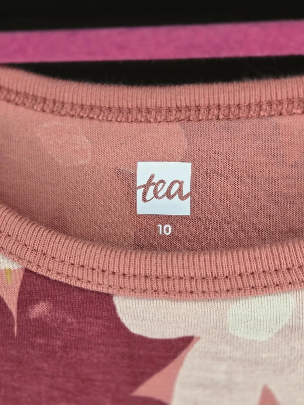 Tea Collectio. Girls Long Sleeve Floral Dress - Pink & Burgundy